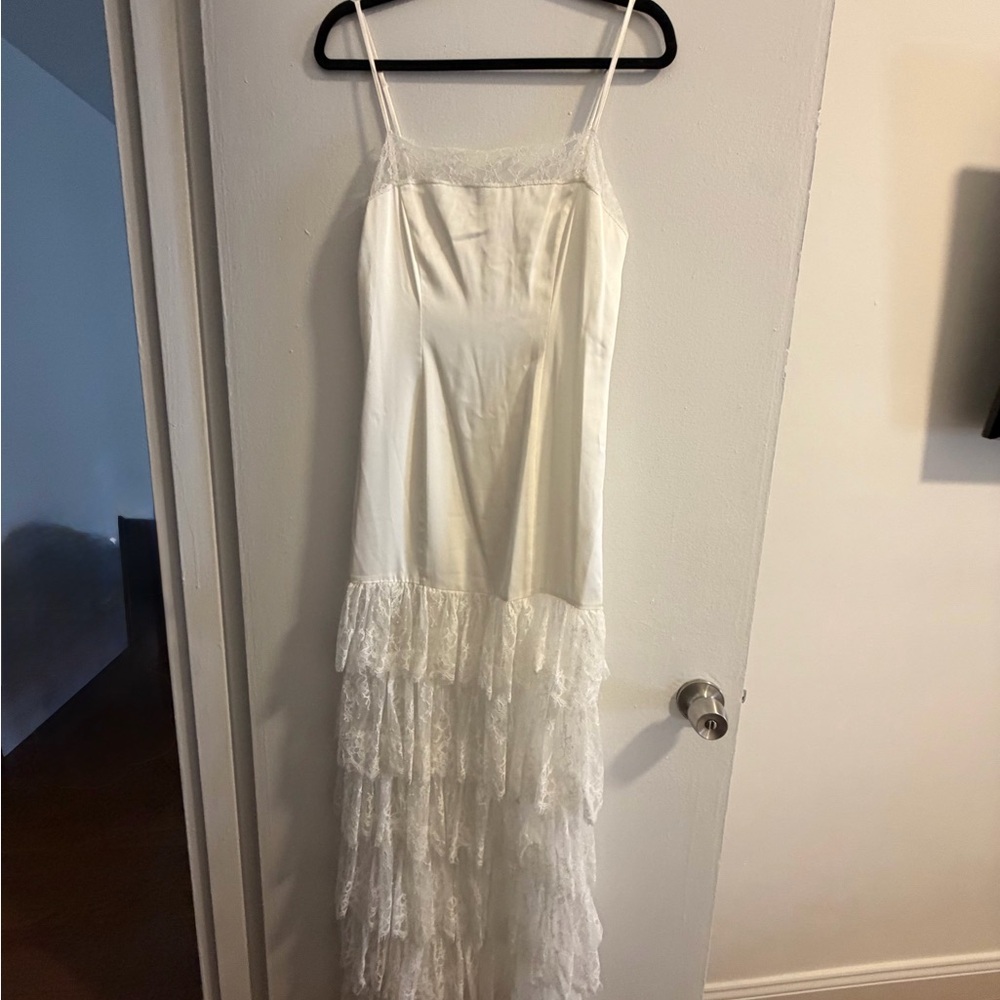MAJORELLE White Lace Tiered Slip Maxi Dress - Picture 4 of 6